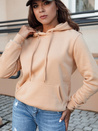 Damen BASIC Sweatshirt mit Kapuze in camel Dstreet BY1330