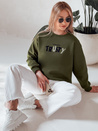 Damen Sweatshirt in Übergröße mit Stickerei SOFTRUS grün Dstreet BY1409