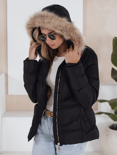 Gesteppte Damen Winterjacke schwarz Dstreet TY5149