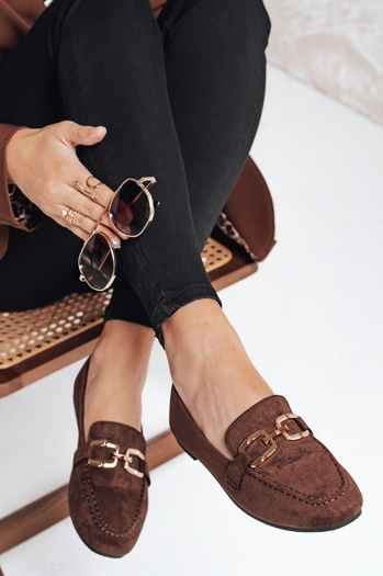 Damen Wildleder braun Mokassins Dstreet ZY1177