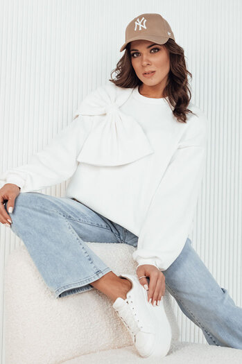 Damen Sweatshirt in Übergröße BOWLOOP ecru Dstreet BY1263