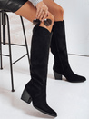 Damen Wildleder Stiefel mit Absatz schwarz Dstreet ZY1022