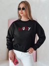 Damen Sweatshirt in Übergröße mit Stickerei SOFTRUS schwarz Dstreet BY1408