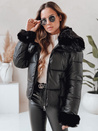 Kurze Damenjacke mit Fell schwarz Dstreet TY5067