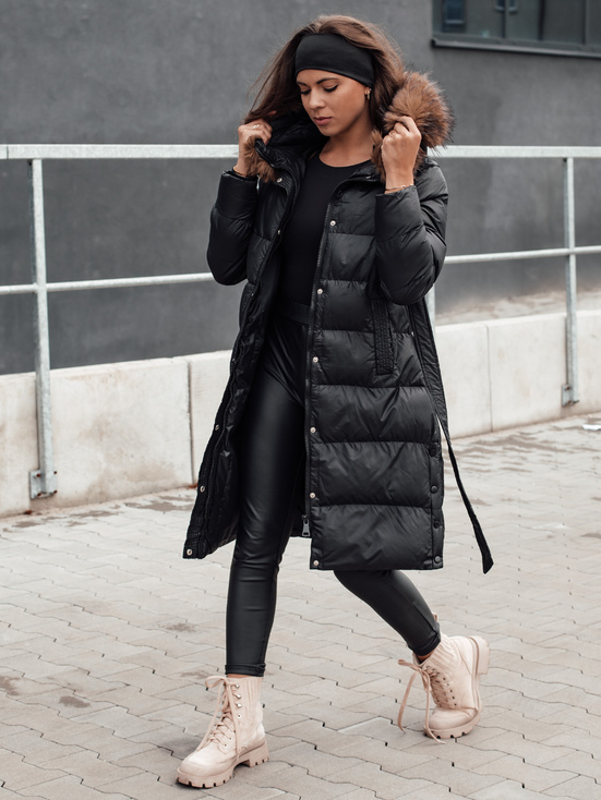 Gesteppte Damen Winterjacke mit Pelz STYLEBELLA schwarz Dstreet TY4608