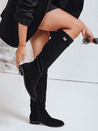 Damen Wildleder Stiefel mit niedrigen Absätzen schwarz Dstreet ZY1090