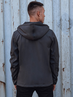 Herren Softshell-Übergangsjacke mit Kapuze dunkelgrau Dstreet TX4816_4