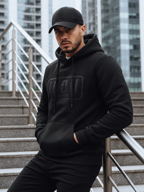 Herren bedrucktes isoliertes Sweatshirt schwarz Dstreet BX5919