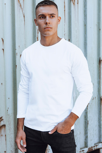 Herren weißes Longsleeve Dstreet LX0579