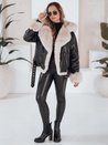 Damen Winterjacke Leder Ramsleder mit Fell schwarz Dstreet TY5118