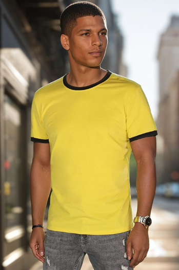 Gelbes Basic-T-Shirt für Männer Dstreet RX5660