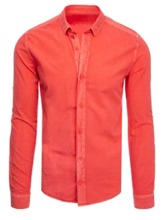 Herren Langarm Hemd Farbe Rot DSTREET DX2319_1