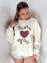 Damen Oversize bedrucktes Sweatshirt FEELME beige Dstreet BY1476