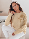 Damenpullover mit Blumenapplikation GIRLHERBAL creme Dstreet MY2546