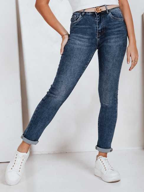  Skinny Jeans mit hoher Taille für Frauen blau Dstreet UY2798