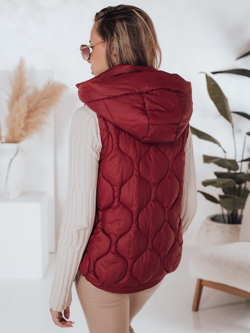 Damen Steppweste mit Kapuze MISSVEST burgundy Dstreet TY5017