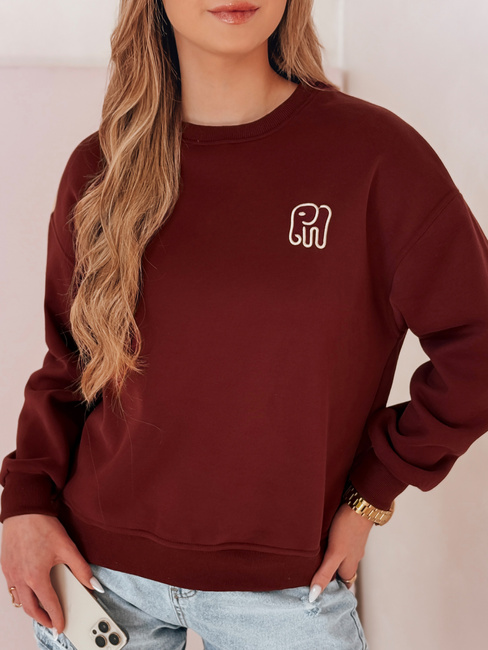 Damen Sweatshirt in Übergröße mit Stickerei SOFTSLON burgund Dstreet BY1430