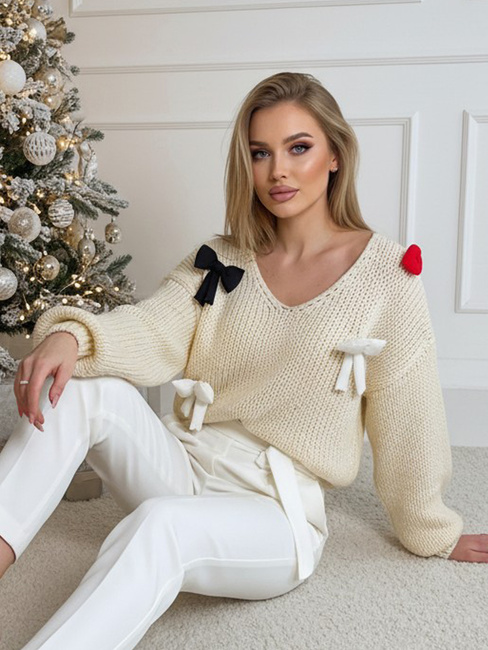 Damen Einheitsgröße Pullover PUREBOW beige Dstreet MY2363z