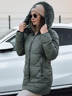 Damen Winterjacke mit Kapuze KRISTA grün Dstreet TY4729_3