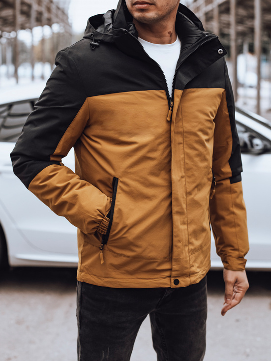 Herren Übergangsjacke mit Kapuze camel Dstreet TX4898