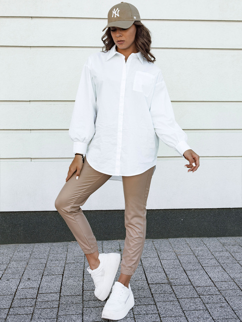 Beige gewachste BRIAL Damenhose mit Kordelzug Dstreet UY2152