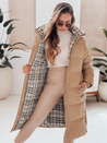 WINTERMISS Damen Winter lange Steppjacke mit Kapuze dunkelbeige Dstreet TY4966