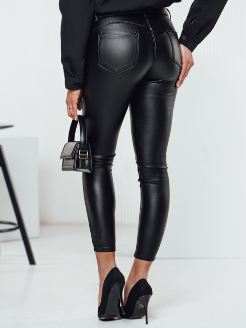 Damenhose aus gewachstem Leder WAXSTEP schwarz Dstreet UY2318