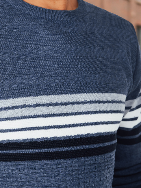 Blau gestreifter Herren-Pullover Dstreet WX2325