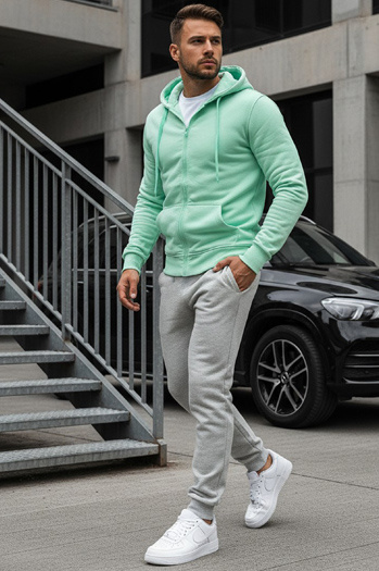 Herren Kapuzenpullover Minzegrün Dstreet BX5231