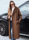 Damen Wintermantel CHICFROST lang braun Leder Dstreet TY4992