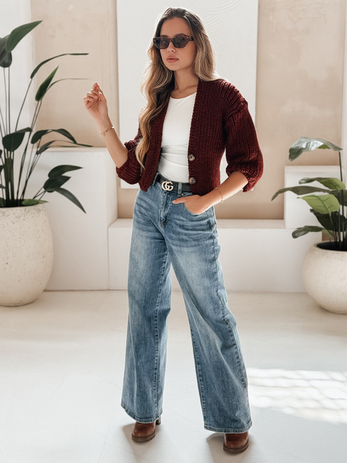 Damen Strickjacke NUTI Farbe Weinrot DSTREET MY1674