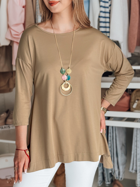 Damen Bluse in Übergröße mit COMFILA Anhänger dunkelbraun Dstreet RY2789