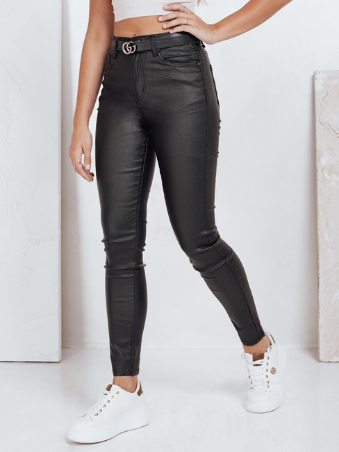 Gewachste Damen Skinny Jeans schwarz Dstreet UY2750