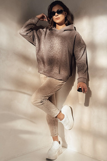 LIONSOFT Damen Sweatshirt in Übergröße mit Leopardenmuster beige Dstreet BY1338