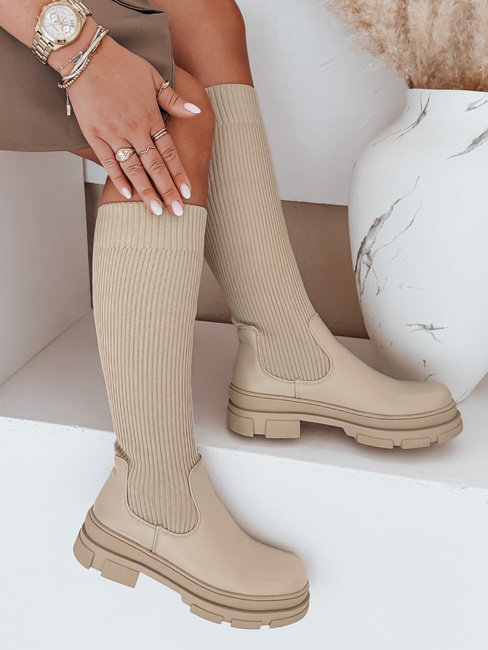 Damen Sockenstiefel beige Dstreet ZY1012
