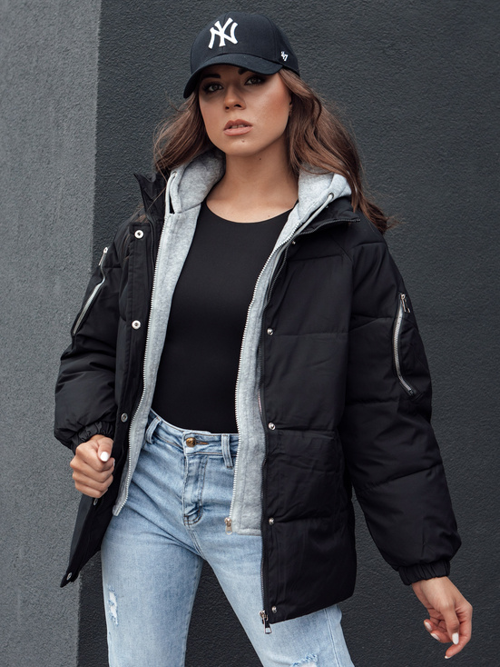 Damen Steppwinterjacke SPACE schwarz Dstreet TY4485