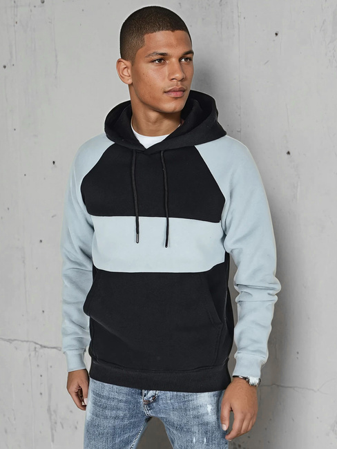 Herren-Kapuzenpulli mit blauen und schwarzen Streifen Dstreet BX5900