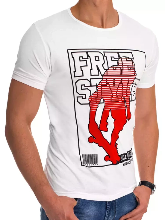 Herren T-shirt mit Aufdruck Weiß Dstreet RX4487