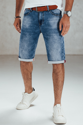 Blaue Denim-Shorts für Männer mit Gürtel Dstreet SX2558