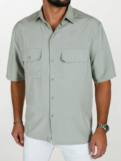Herren Kurzarmhemd grau Dstreet KX1081