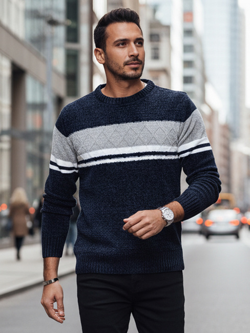 Marineblauer Herren-Pullover Dstreet WX2244z