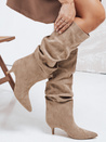 Damen Stiefel mit Crinkle Schaft beige Wildleder Dstreet ZY1123
