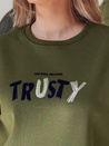 Damen Sweatshirt in Übergröße mit Stickerei SOFTRUS grün Dstreet BY1409