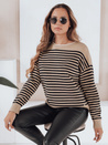 Gestreifter Damen-Pullover ELVARA camel Dstreet MY2525