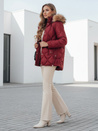 Damen Winterjacke LUMORE gesteppt mit Kapuze kastanienbraun Dstreet TY5014