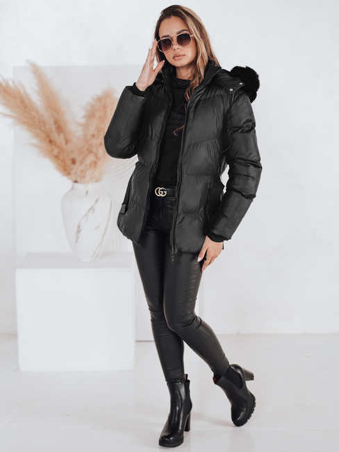 Damen Winter Steppjacke mit Kapuze LOVELINA schwarz Dstreet TY4981