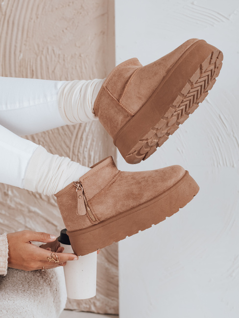 Damen Plateau-Schneestiefel beige Dstreet ZY1047