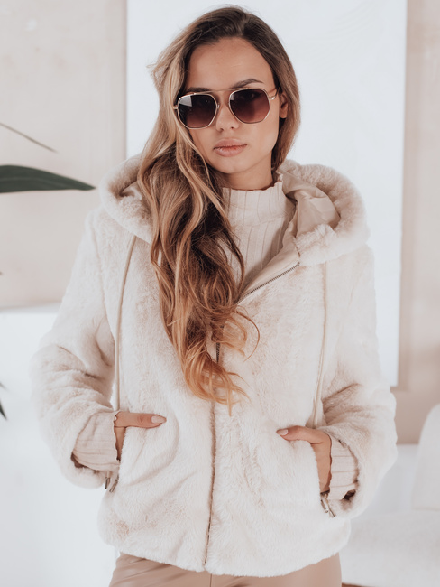 Damen Kurzmantel ELMIRIS beige Pelzmantel Dstreet TY4994