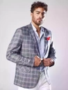 Herren Sakko Kariert Dunkelblau Dstreet MX0567