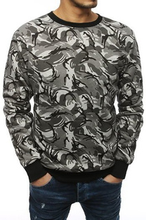 Herren Sweatshirt ohne Kapuze mit Motiv Grau BX4266